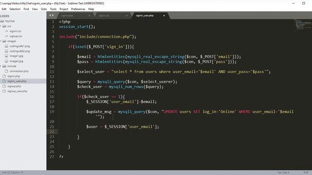 Php Chat Application Tutorial 05 - Php Login Form with Database - Php Projects