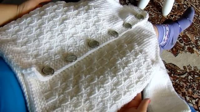 Вязание спицами Кофта для девочки 4-6 лет.часть 3 окончание смотреть онлайн