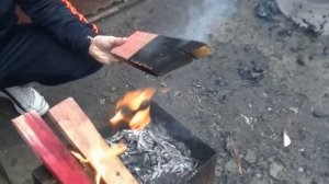 Колхозное испытание противопожарных пропиток для дерева.
