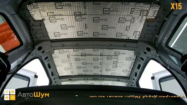 Шумоизоляция крыши Nissan Terrano в уровне Премиум. АвтоШум.