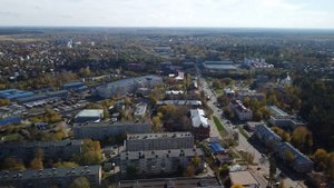Кохма, вид с дрона при пролёте от Иванова. 4к.