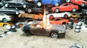 Уничтожение JAGUAR COUPE.. Машина горит синем пламенем. Масштаб 1:38