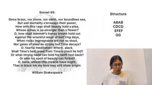 Sonnet 65 by William Shakespeare || Analysis || Synopsis