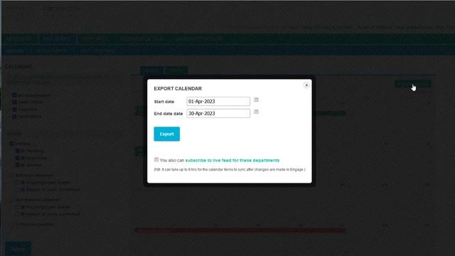 Engage Tutorial 17 - Exporting calendar data