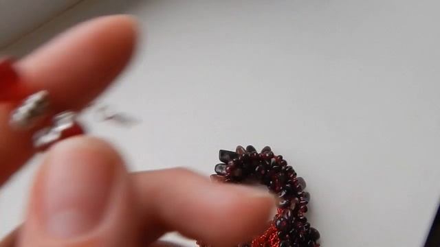 Гранатовое колье из натуральных камней/Колье гранат и тигровый глаз