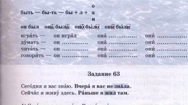 Русский язык. 14 урок. Прошедшее время глагола. смотреть онлайн