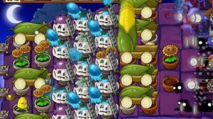 Plants vs Zombies - Выживание Луна (Бесконечно) Сборка 10 Кукурузных Пушек с Лестницами 1-50 Волна