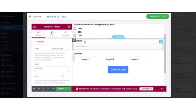 Create Quiz Form in WordPress using Elementor and MetForm смотреть онлайн