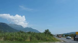 Plane landing, Tivat airport, Montenegro