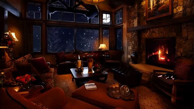 Звуки метели для Сна В Успокаивающей комнате Звуки Метели с камином смотреть онлайн