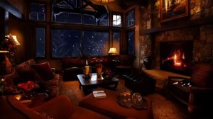 Звуки метели для Сна  В Успокаивающей комнате Звуки Метели с камином