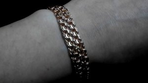 Бисмарк двойной позолоченный замок коробка. Серебряный браслет ручной работы