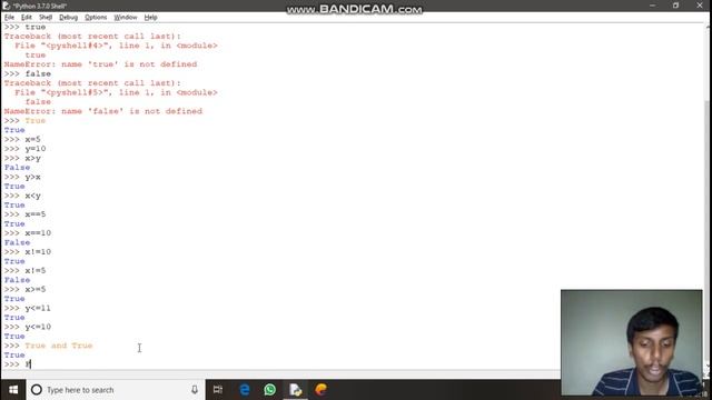 Python Tutorials Part-4 தமிழ் (Boolean values, comparational and logical operators) смотреть онлайн