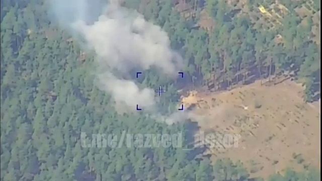 Уничтожение замаскированной украинской САУ огнём артиллерии 6-й армии ЗВО в районе Синьковки на Купя