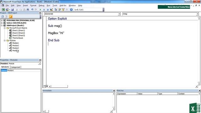 96 What Is A Module || VBA Tutorial || Lecture || Microsoft Excel ||