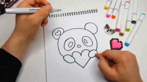 МИЛАЯ ПАНДА ! Идея для ЛД ! HOW TO DRAW A CUTE PANDA ! ПРОСТЫЕ РИСУНКИ ! Как нарисовать sketchbook