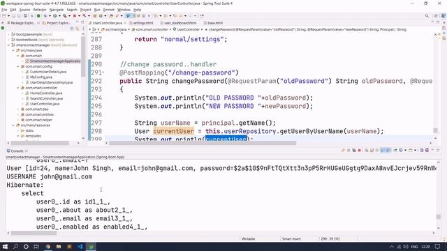 Changing Password after matching old password | ByCryptPasswordEncoder Smart Contact Manager #34 смотреть онлайн