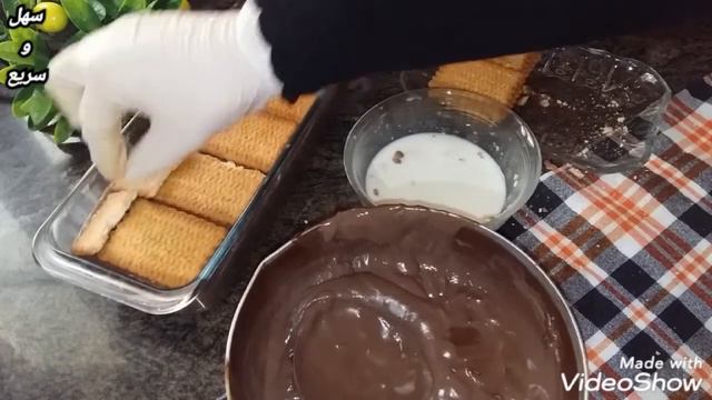 عندك حليب وبسكويت بدون فرن او بيض او كريمة حضريها في 10 دقائق  تحلية باردة لذيذة وإقتصادية ..!