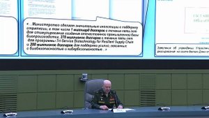Брифинг начальника войск РХБ защиты ВС РФ генерал-лейтенанта И.Кириллова