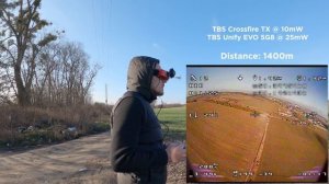 Летим FPV квадом вдаль на минимальных мощностях. TBS Crossfire 10mW и видеопередатчик TBS Unify 25m