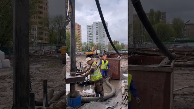 Бурение водопонизительных скважин методом обратной промывки. Откачка грунтовых вод