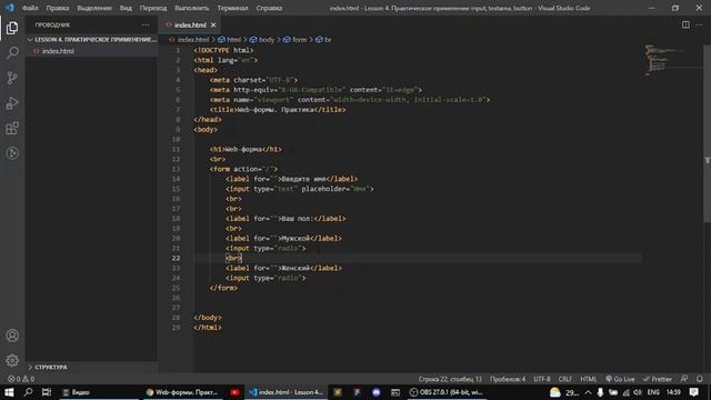 Практическое применение тегов веб-формы смотреть онлайн