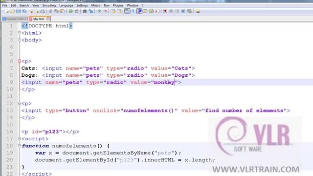 Find the how many tags in html page using JavaScript--English 66-vlr training