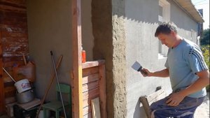 Оформление углов дома. Декоративная штукатурка. Мастер: Наиль Саефундинов. Decorative plaster.