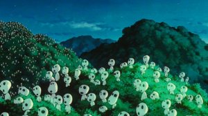 Принцесса Мононоке. Звуки природы и рояли для релаксации. 4 часа. Чёрный экран.