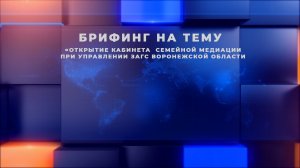 Брифинг на тему: «Открытие кабинета семейной медиации при управлении ЗАГС Воронежской области»