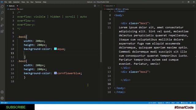 Overflow property CSS | CSS Explained | #smartcode