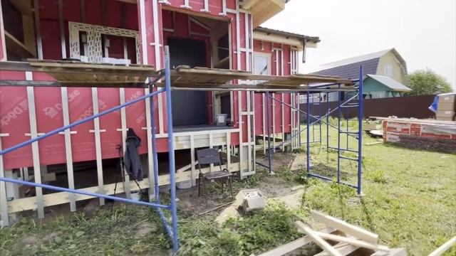 Наружная фасадная отделка дома из бруса панелями Docke с утеплением . смотреть онлайн