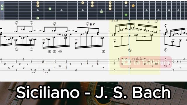 Siciliano - Johann Sebastian Bach - Guitar TAB смотреть онлайн