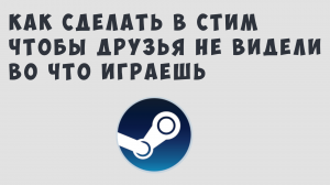 КАК СДЕЛАТЬ В СТИМ ЧТОБЫ ДРУЗЬЯ НЕ ВИДЕЛИ ВО ЧТО ТЫ ИГРАЕШЬ