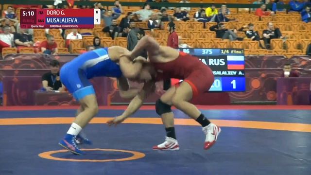 1/4 FS - 86 kg: G. DORO (ITA) v. A. MUSALALIEV (RUS) смотреть онлайн
