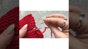 Шов по платочной вязке . Уроки вязания. Трикотажный шов