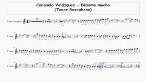 Bésame mucho - Tenor Saxophone   Free Sheet Music