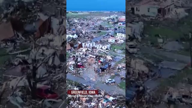 Последствия торнадо прошедшего по городу Гринфилд в штате Айова, США