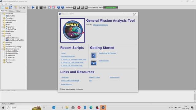 Основы работы с GMAT General Mission Analysis Tool