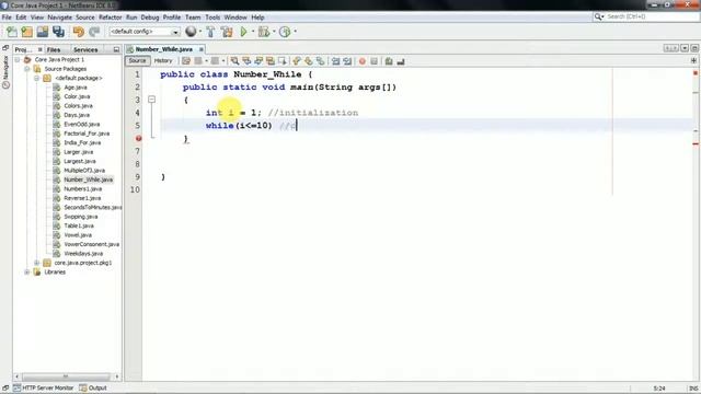 25 - Printing Numbers - using While loop - Core Java - NetBeans IDE смотреть онлайн