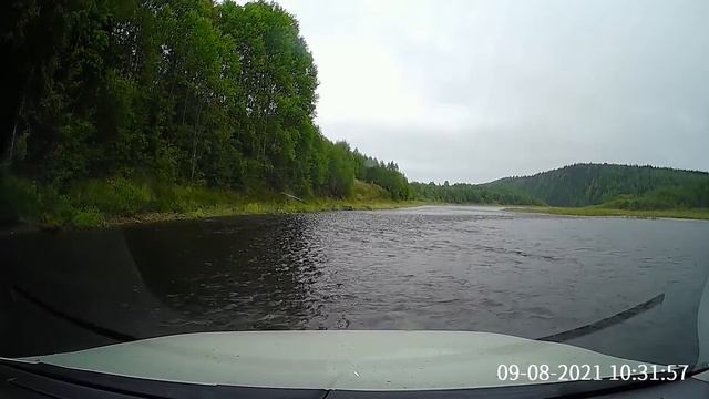 Брод через Косьву со стороны пос. Большая Ослянка. Август 2021. Без звука. смотреть онлайн