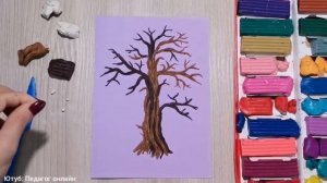 Как слепить зимнее дерево из пластилина. Поделки для детей. Пластилинография. Plasticine