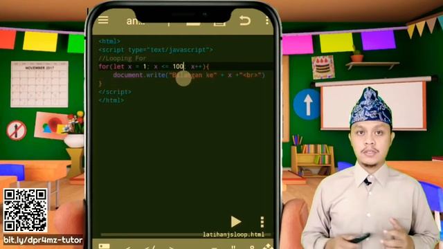 Pembelajaran JavaScript Pengulangan Looping Code di Mobile HP Android Tutorial Online Ruang Guru SM