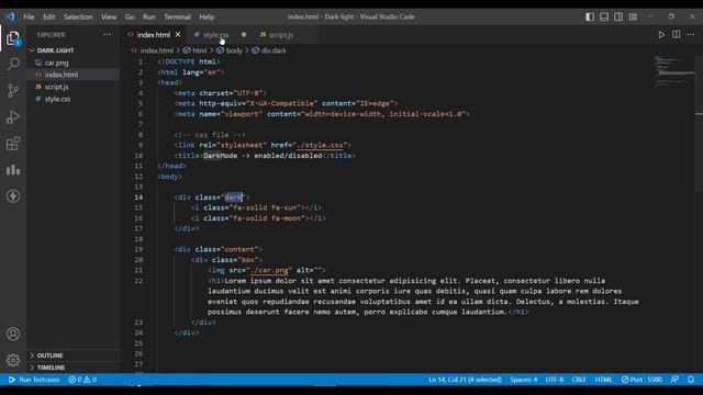 Toggle/Switch Dark/Light Mode Using HTML, CSS and JavaScript | CodeCampOfficial