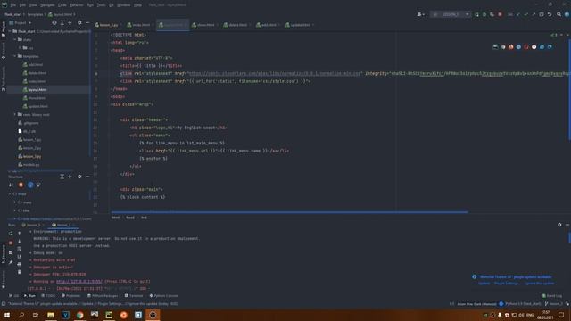 My English coach - layout.html, Jinja, url_for # 3 смотреть онлайн