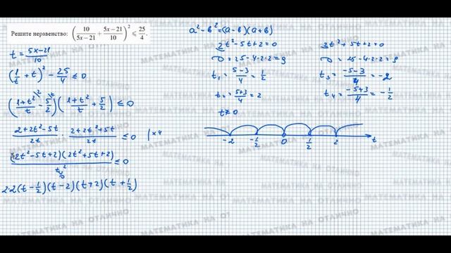 ЕГЭ 2022. Профильная математика. Рациональные неравенства. Часть 6 (другой способ решения) смотреть онлайн