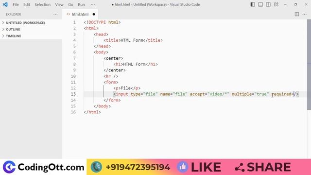 #22 Input File Upload, Time, URL | HTML tutorial for beginners | Web Development Tutorial in Hindi