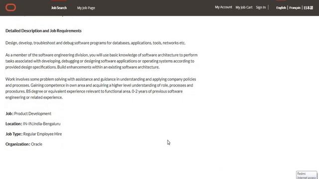 Oracle Recruitment 2020 Hiring For Software Developer Position- B.E/B.Tech/MCA