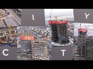 Как растут небоскребы! БЦ iCity | Башенный кран LIEBHERR | POTAIN