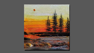 Простая демонстрация абстрактного пейзажа / с использованием резинового валика #30